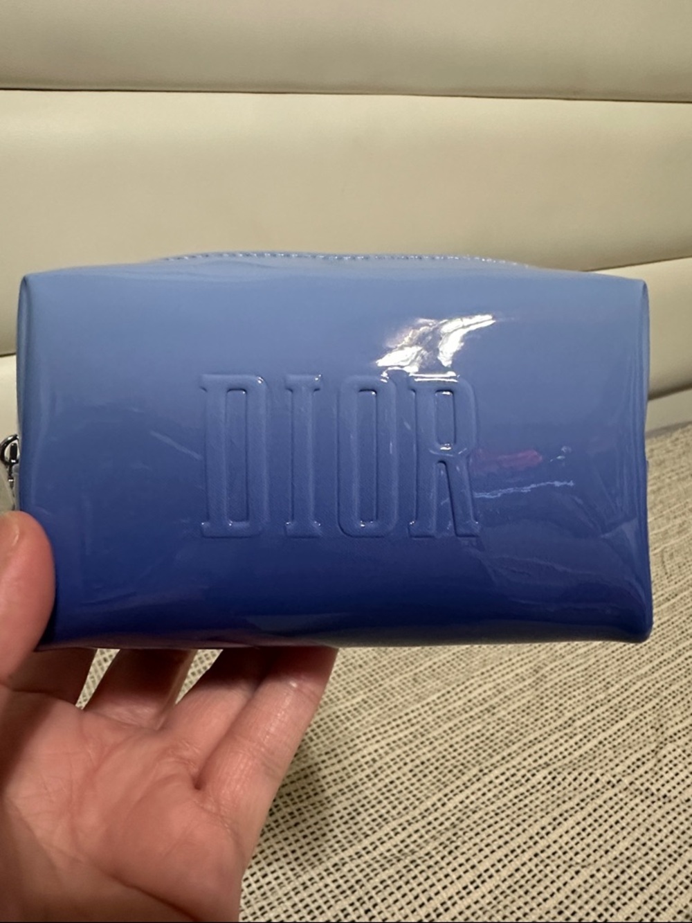 Dior Novelty Glossy Periwinkle Blue Cosmetic Pouch - Picture 5 of 7